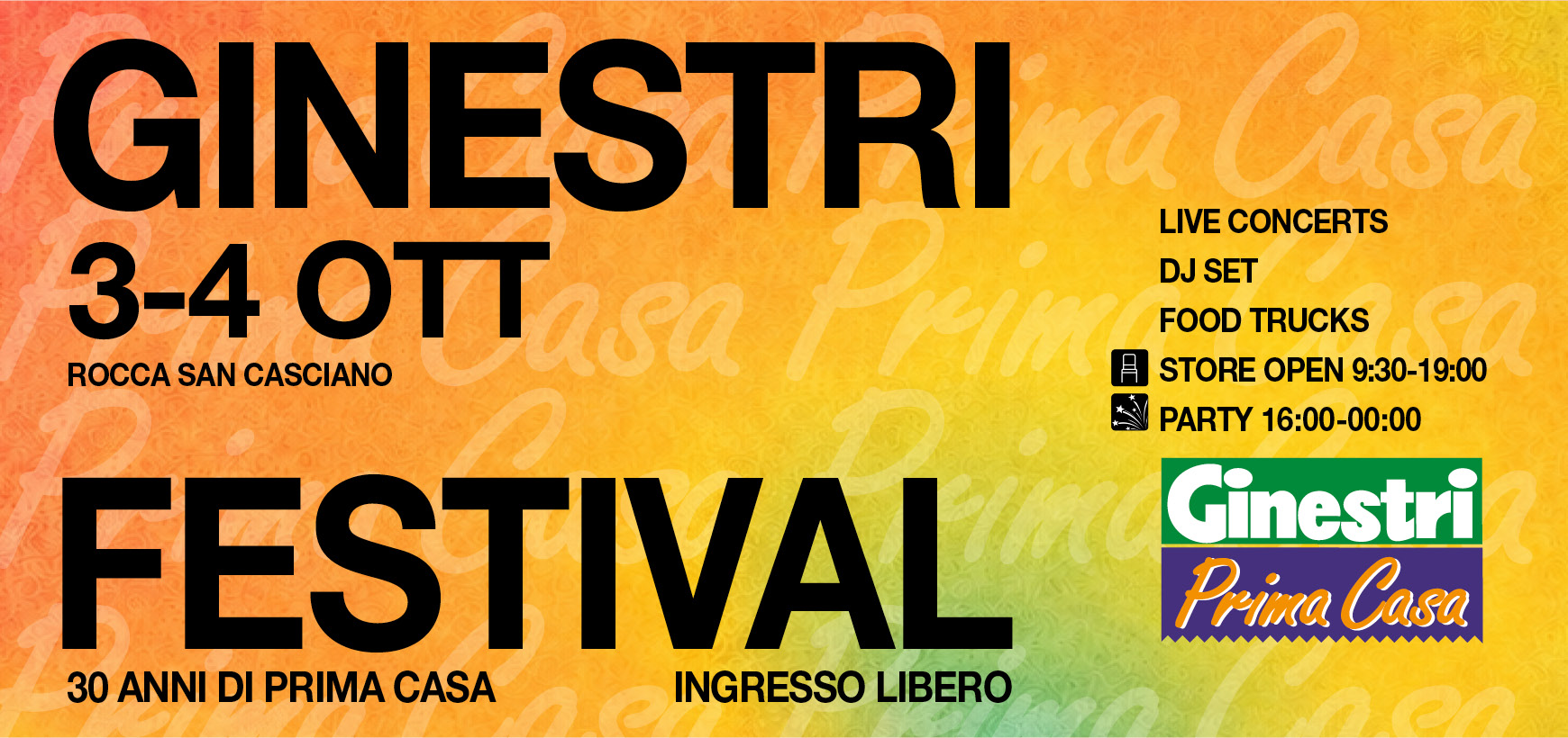 Ginestri Festival 3-4 ottobre a Rocca San Casciano: live concerts, dj set, food trucks, store aperto 9:30-19:00, party 16:00-00:00, ingresso libero
